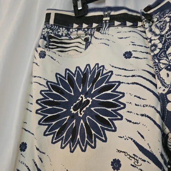Very Rare Y2K Vintage Roberto Cavalli Bandana Print Jeans Sz M